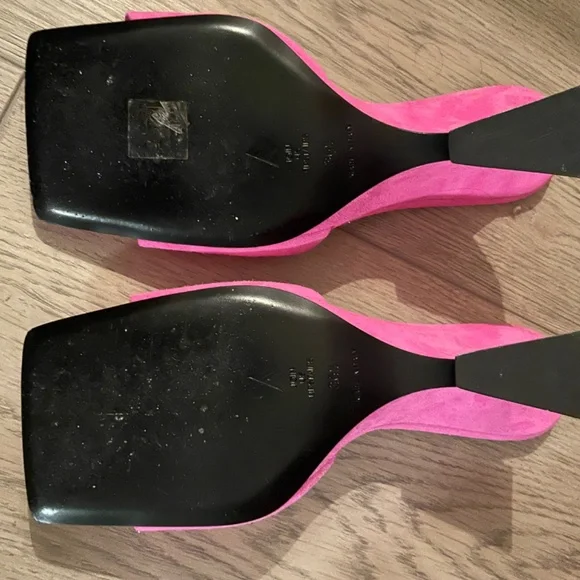 The Attico Cheope Pink Suede mules